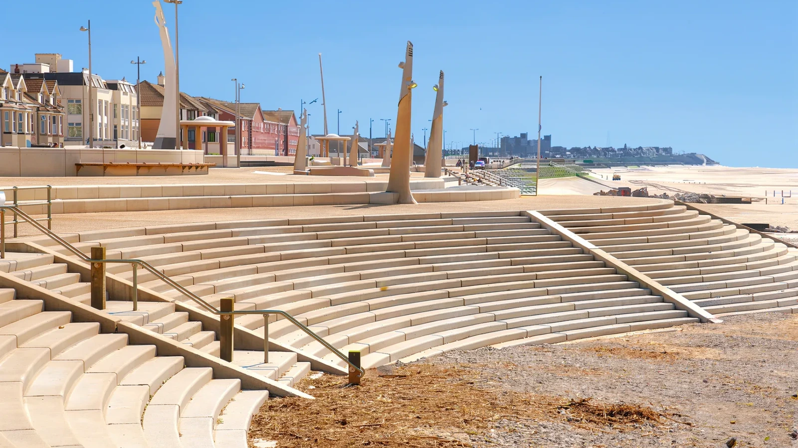 Cleveleys seafront steps and promenade