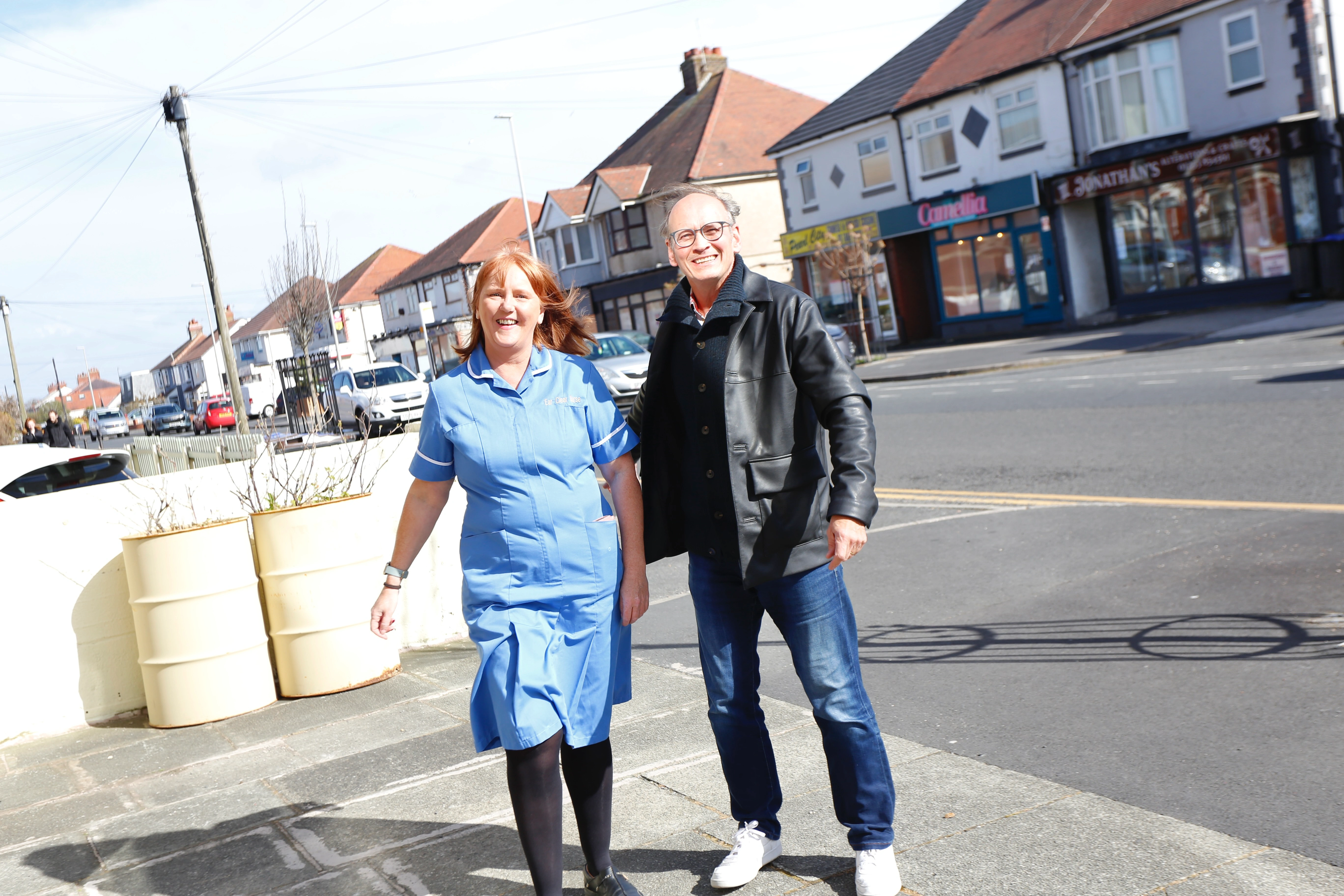 Steve Royle and Susie outside in Cleveleys