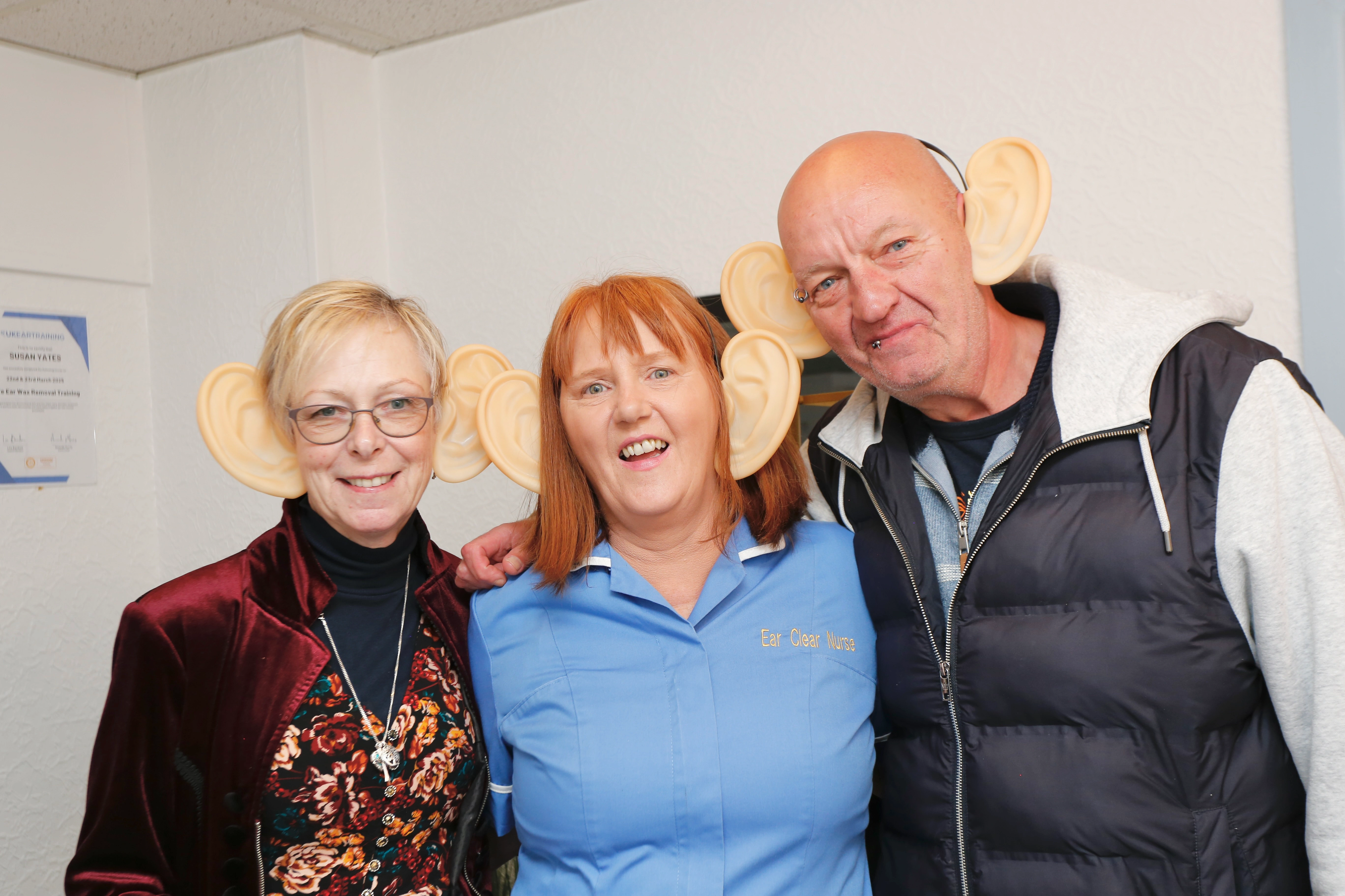 Steve Royle with local visitors during the Ear Clear Nurse open day