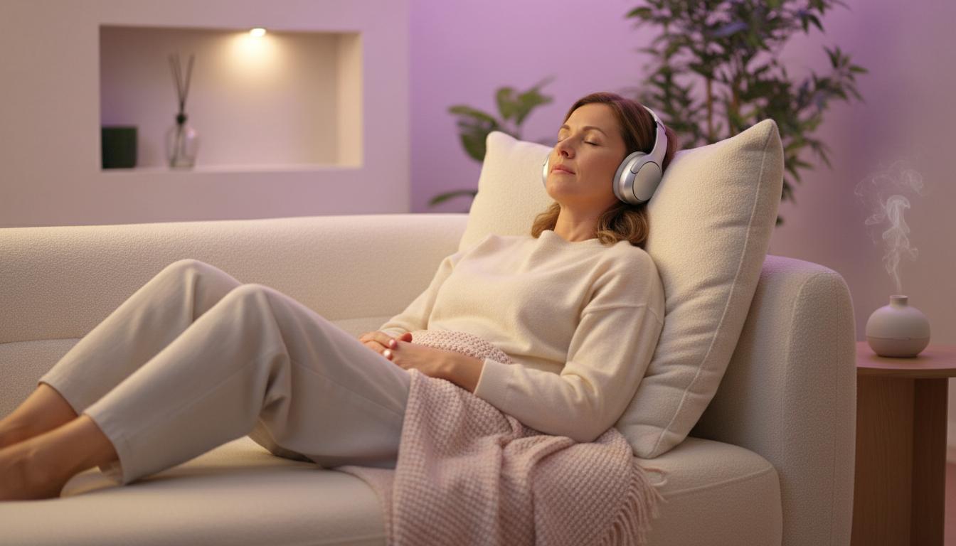Person relaxing at home